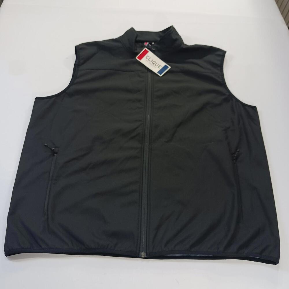 Clique MQO00068 Men's Black Insulated Tech Full Zip Sleeveless Vest Size 2XL